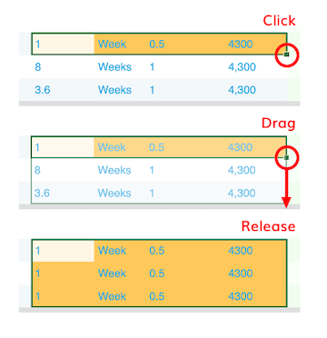 Captura de Pantalla: Selección de fila en MMB