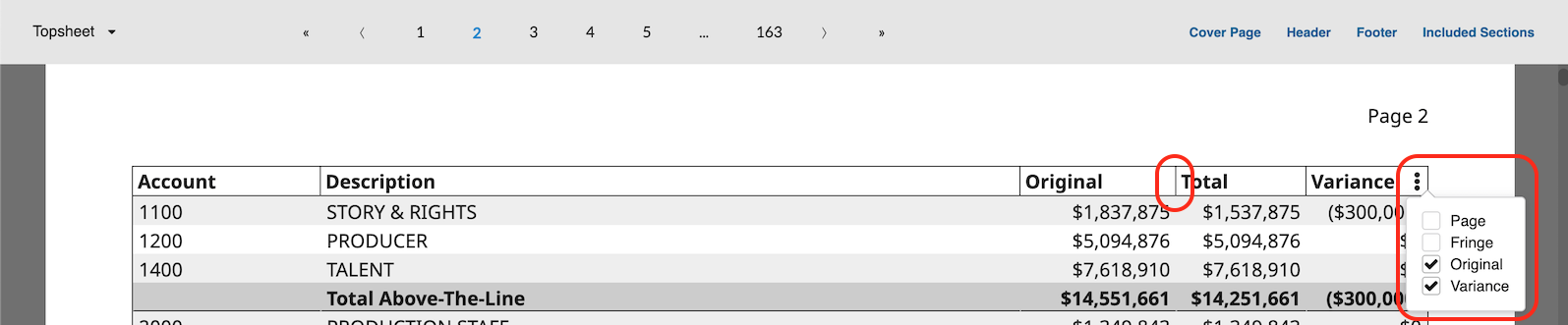 Captura de Pantalla: Columnas MMB en el reporte