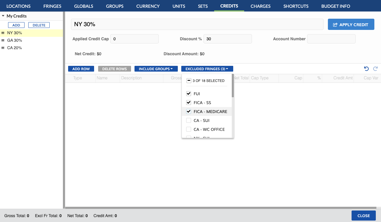 Screenshot: MMB credit excluded fringes selection