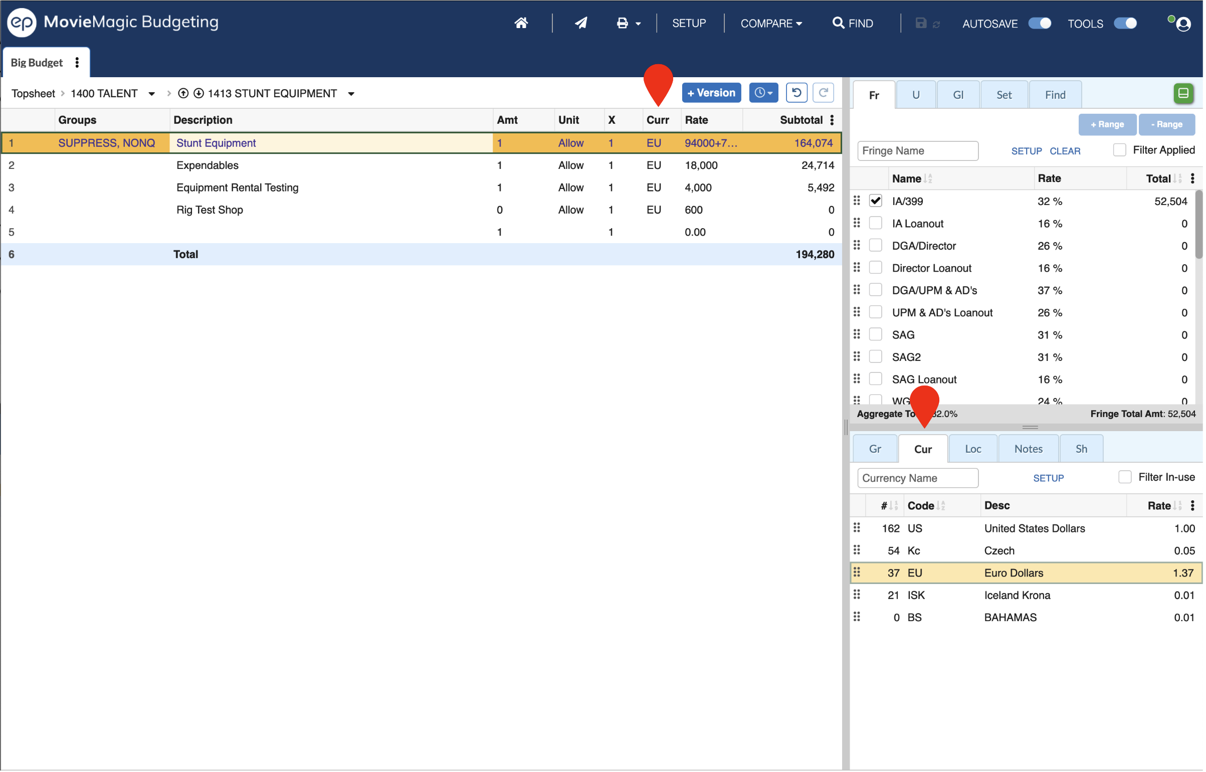 Screenshot: MMB Applying Currency