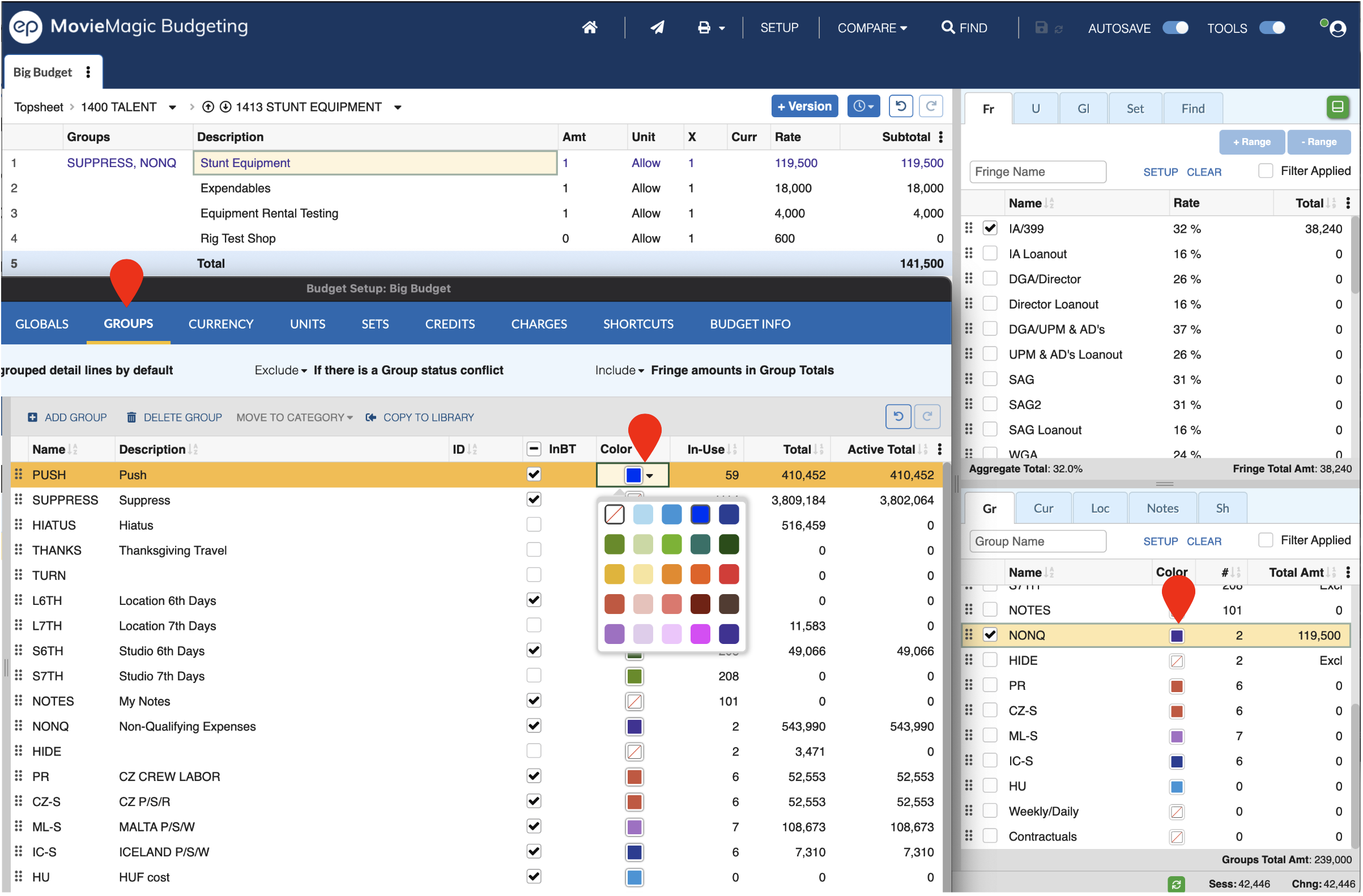 Screenshot: MMB Applying Groups