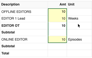Screenshot: MMB bulk value entry