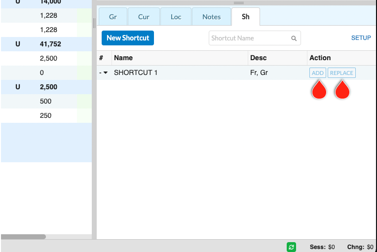 Screenshot: MMB adding tools type shortcuts