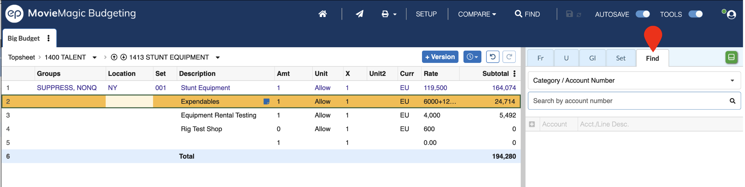 Screenshot: MMB Find Account