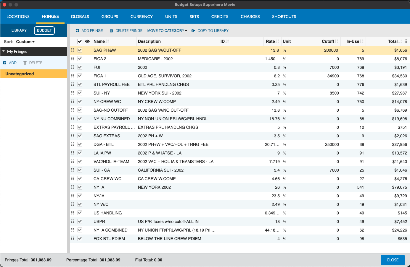 Screenshot: MMB Fringes Setup
