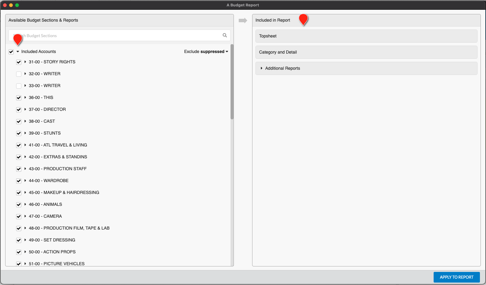 Screenshot: MMB included sections interface