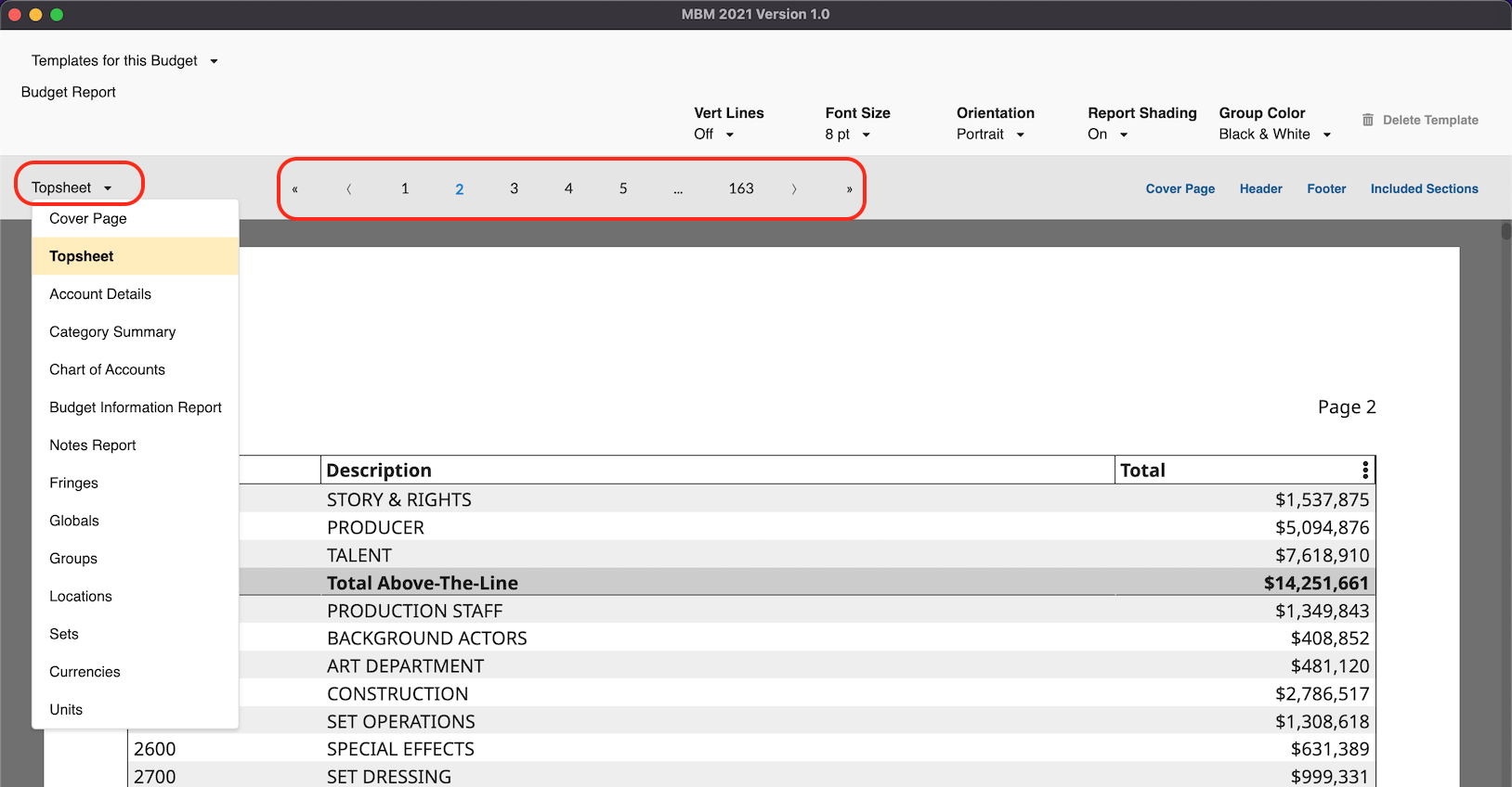 Screenshot: MMB quick nav between reports sections