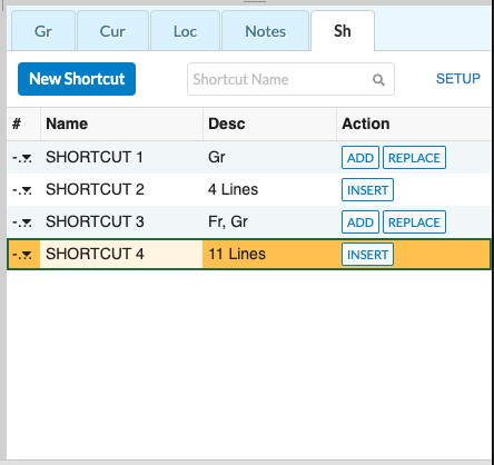 Screenshot: MMB creating line-type shortcuts