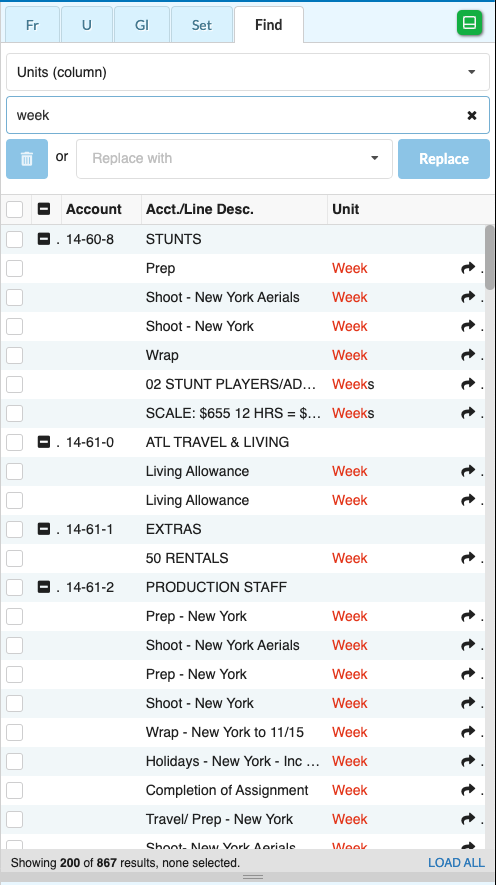 Screenshot: MMB search by unit