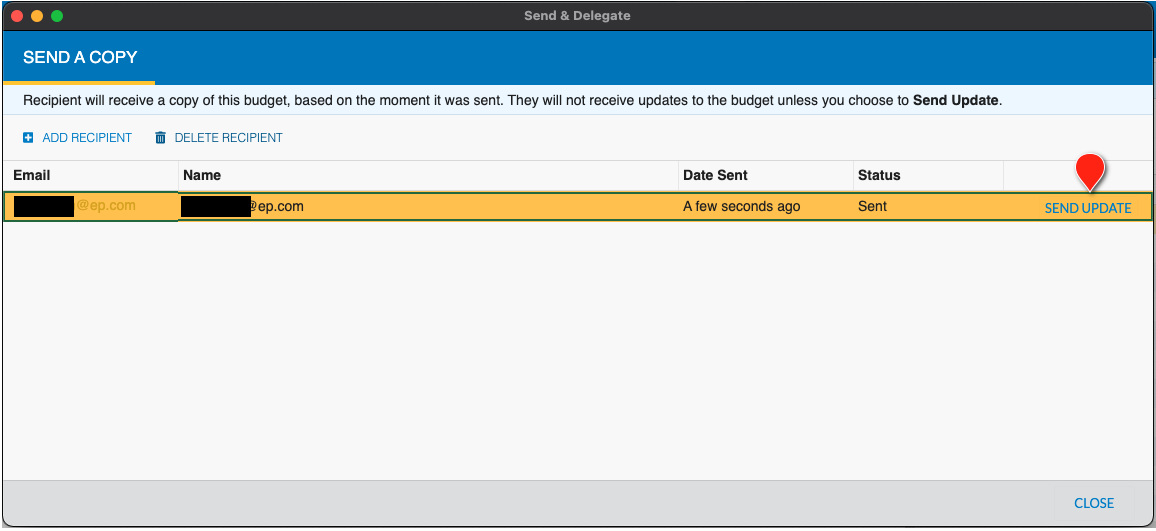 Screenshot: MMB send an updated copy