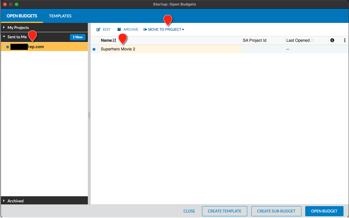 Screenshot: MMB sent to me library