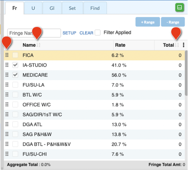 Screenshot: Sorting Apply Tools