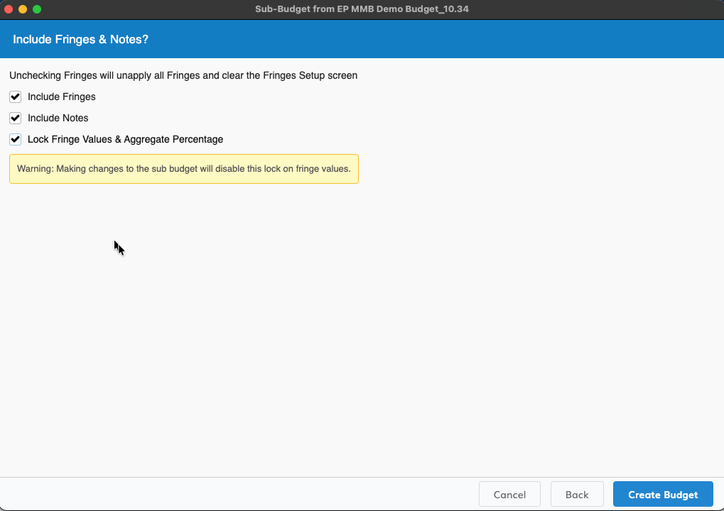 Screenshot: MMB locked fringe checkbox