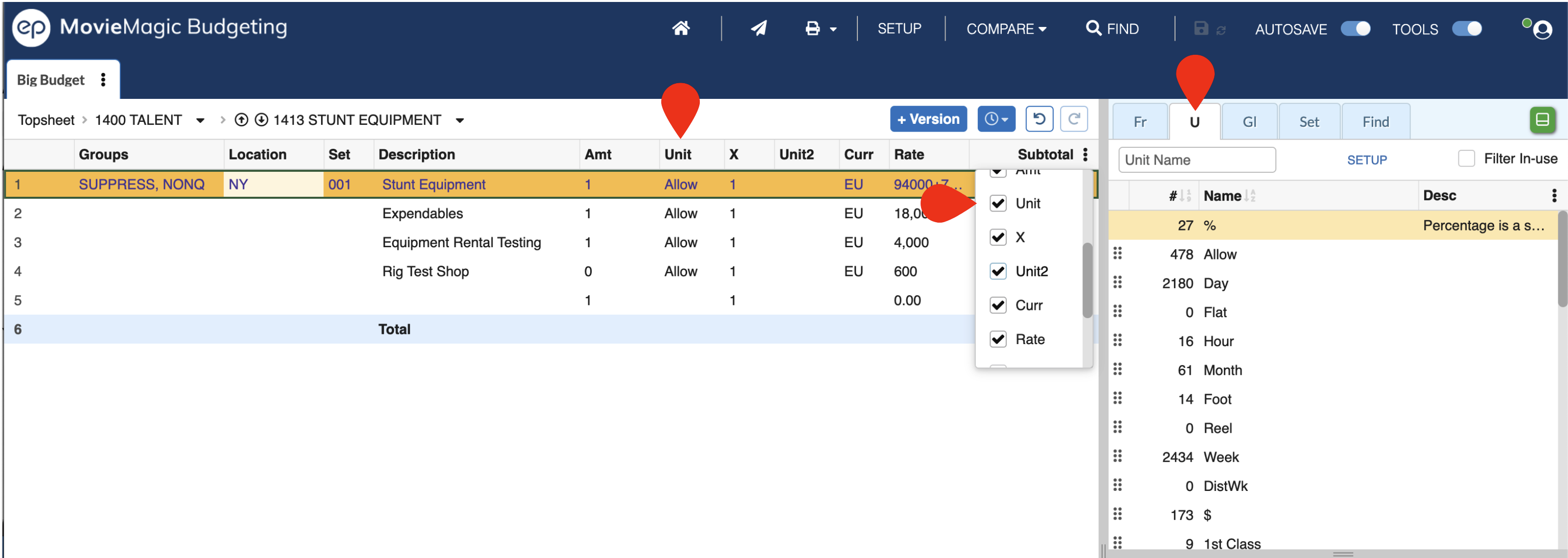 Screenshot: MMB apply Units